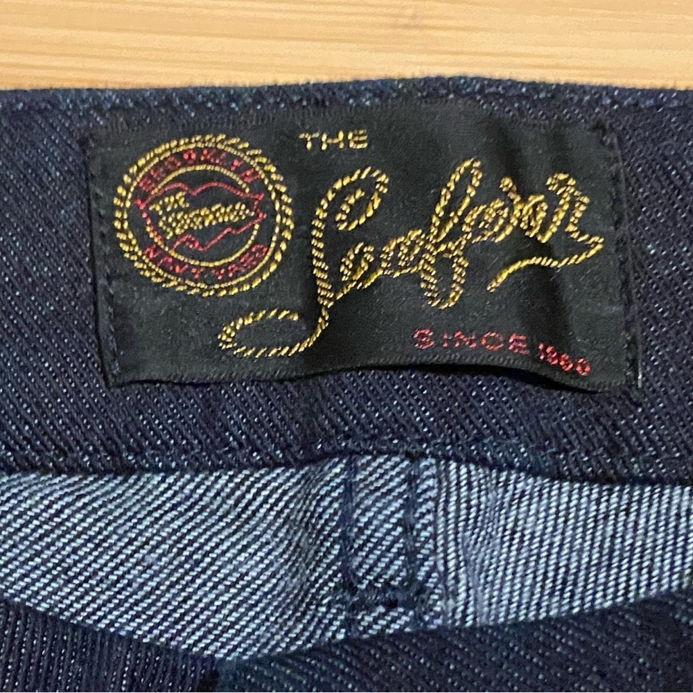 Seafarer Anthropologie Dark Denim Jeans Gold Side Stripe Size 27 Made in Italy - Picture 4 of 9